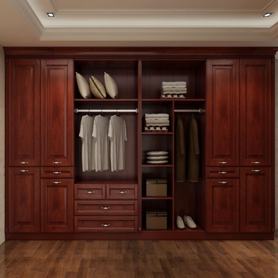 实木衣柜定制南美樱桃实木门板衣橱整体衣柜衣帽间无锡乐活橱柜 - 360购物
