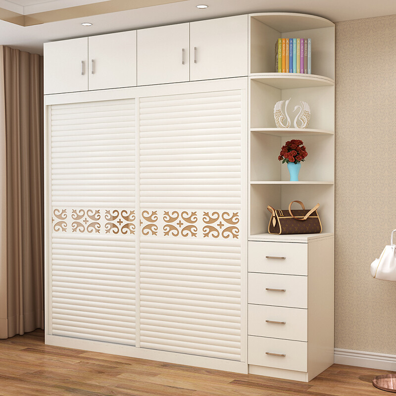 休闲鸟(XIUXIANNIAO) 衣柜 推拉门衣柜 移门衣柜 整体衣柜组合木质衣柜大衣橱 暖白色 1.2米长*55cm深*2米高