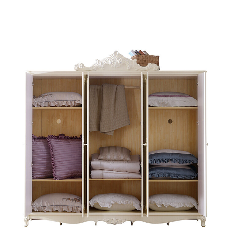 爱绿居 大衣柜简约欧法式衣橱柜子整体二三四五六门衣柜卧室组合 六门衣柜 2440*600*2310