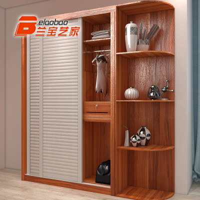 兰宝艺家白色推拉门衣柜 可定制尺寸的百叶门衣橱